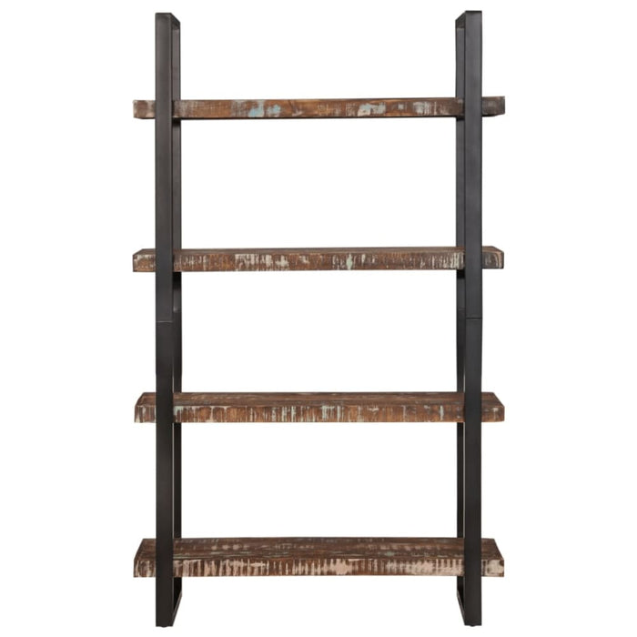 Bookcase 4-tier 110x40x180 Cm Solid Wood Reclaimed And Iron