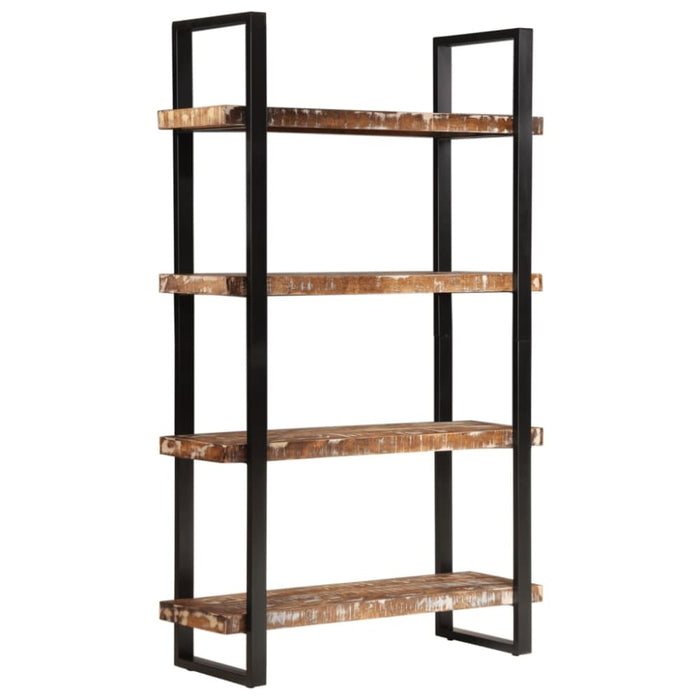 Bookcase 4-tier 110x40x180 Cm Solid Wood Reclaimed And Iron