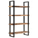 Bookcase 4-tier 110x40x180 Cm Solid Wood Reclaimed And Iron