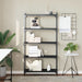 Bookcase 5-tier Black 80x30x154 Cm Engineered Wood Ntilii