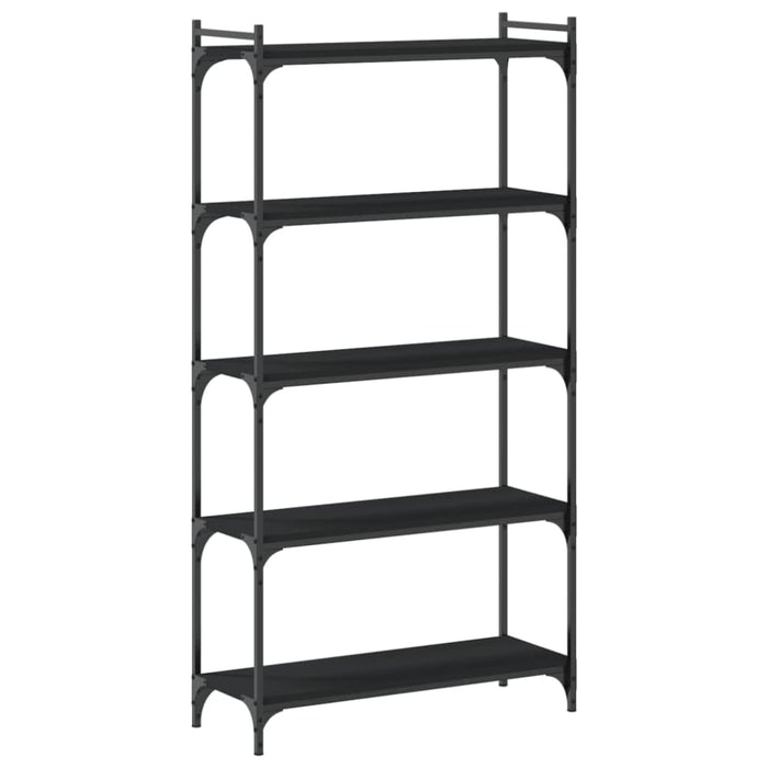 Bookcase 5-tier Black 80x30x154 Cm Engineered Wood Ntilii