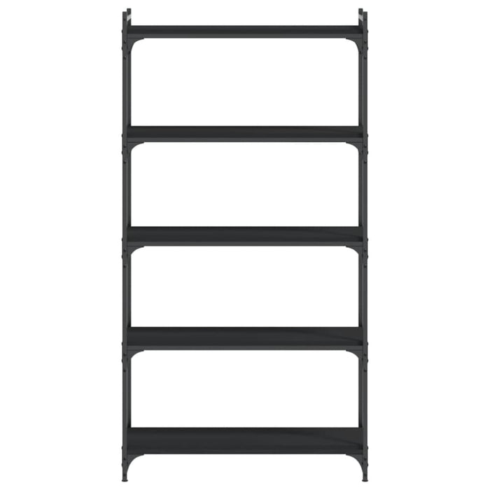 Bookcase 5-tier Black 80x30x154 Cm Engineered Wood Ntilii