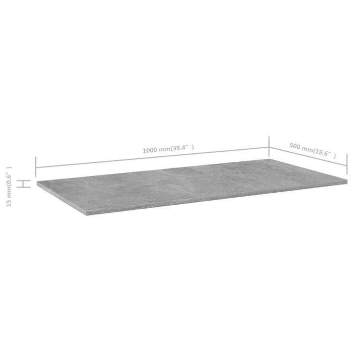 Bookshelf Boards 4 Pcs Concrete Grey Chipboard Nbpaxx