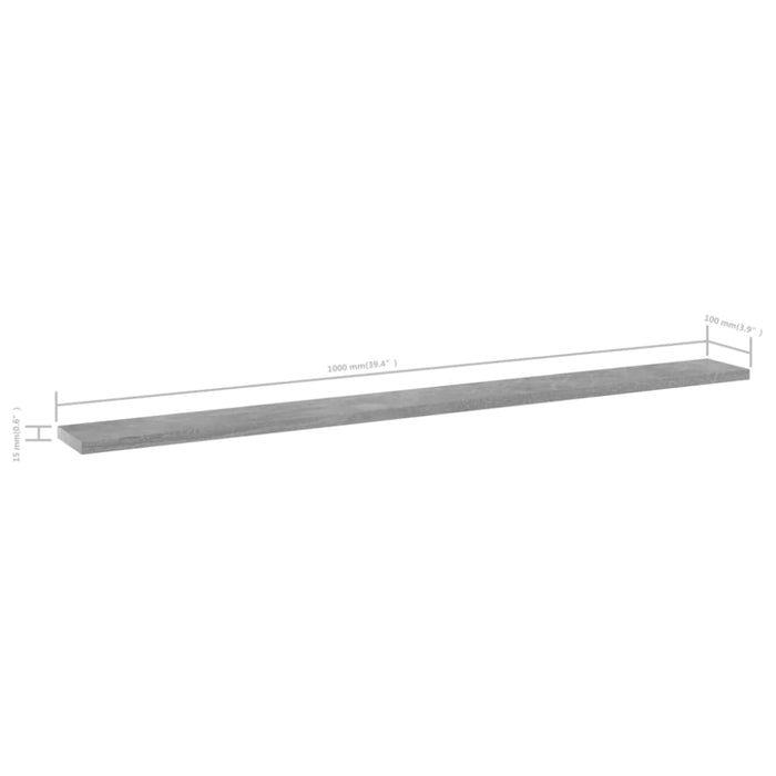 Bookshelf Boards 4 Pcs Concrete Grey Chipboard Nbptib