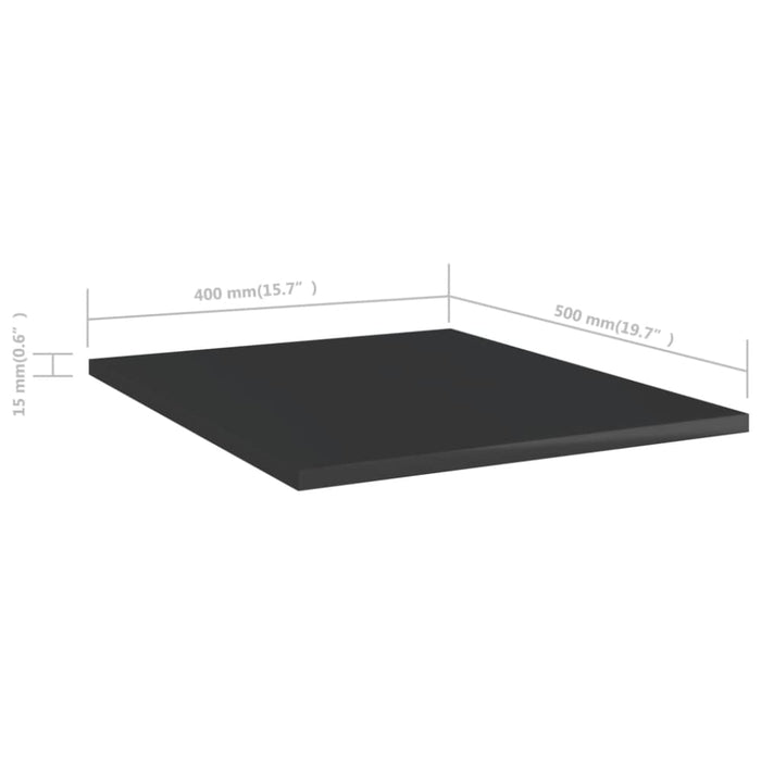 Bookshelf Boards 4 Pcs Glossy Look Black Chipboard Nbpokn