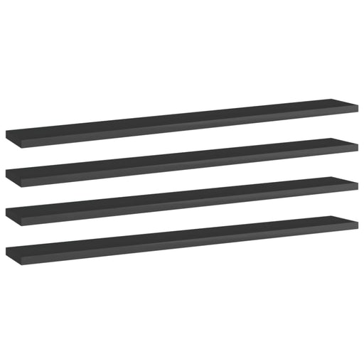 Bookshelf Boards 4 Pcs Glossy Look Black Chipboard Nbpxka