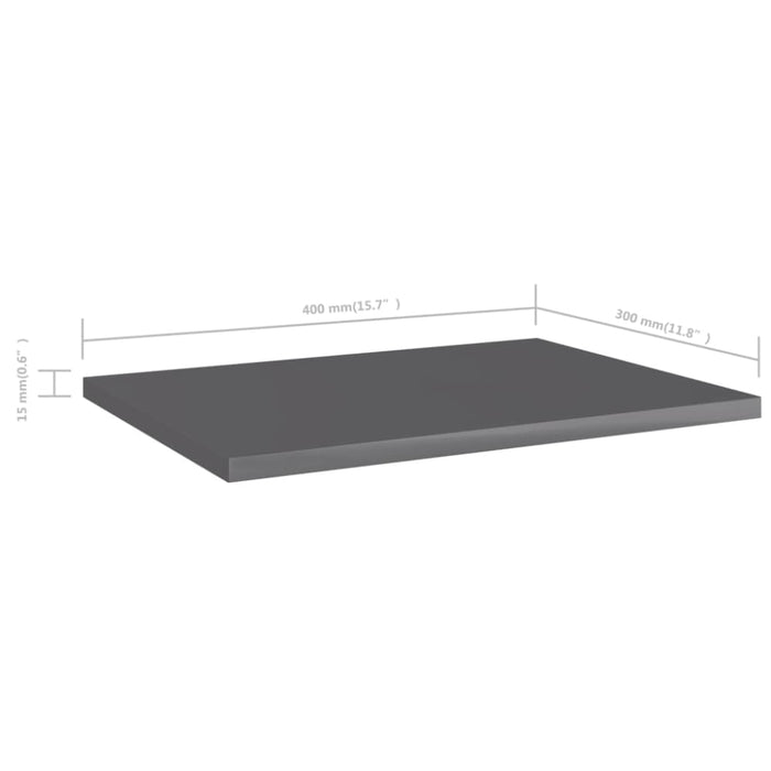 Bookshelf Boards 4 Pcs Glossy Look Grey Chipboard Nbpoln