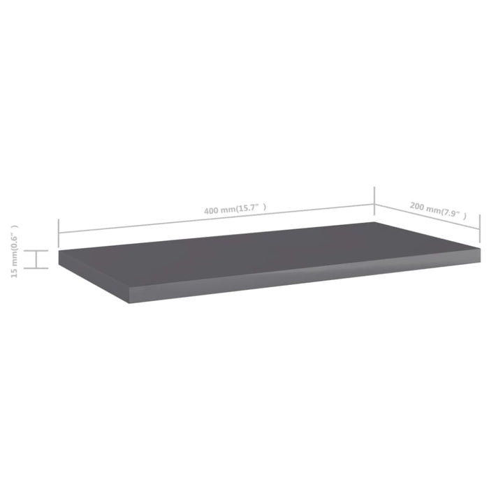 Bookshelf Boards 4 Pcs Glossy Look Grey Chipboard Nbpopx
