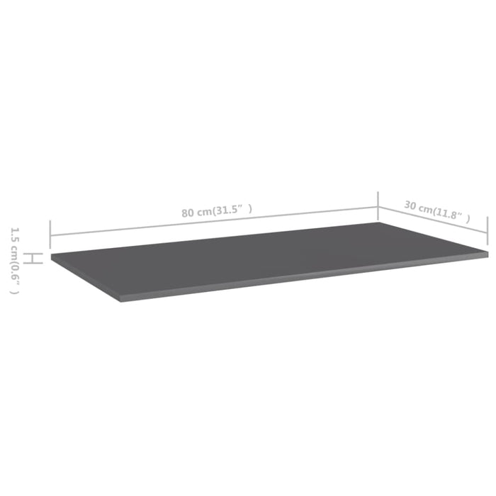 Bookshelf Boards 4 Pcs Glossy Look Grey Chipboard Nbptxn