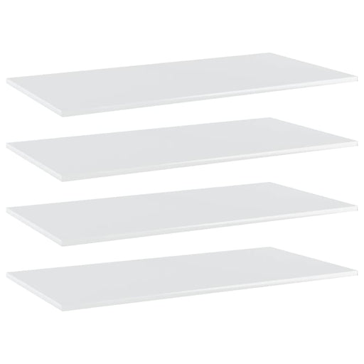 Bookshelf Boards 4 Pcs Glossy Look White 100x50x1.5 Cm