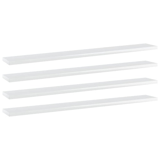 Bookshelf Boards 4 Pcs Glossy Look White 80x10x1.5 Cm