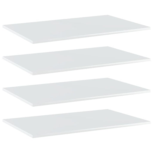 Bookshelf Boards 4 Pcs Glossy Look White 80x50x1.5 Cm