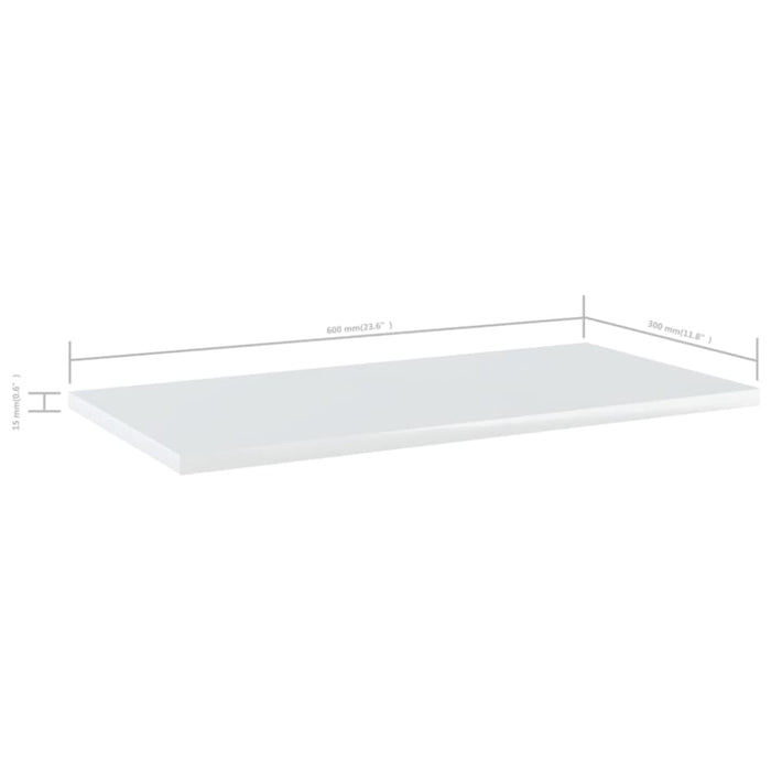 Bookshelf Boards 4 Pcs Glossy Look White Chipboard Nbpxaa