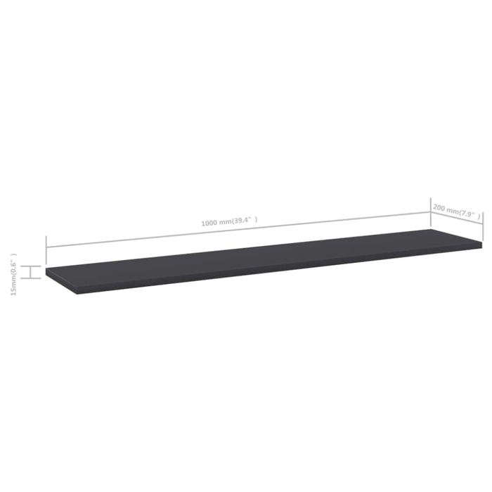 Bookshelf Boards 4 Pcs Grey Chipboard Nbptnx