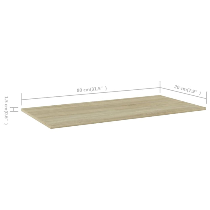 Bookshelf Boards 4 Pcs Sonoma Oak Chipboard Nbptba