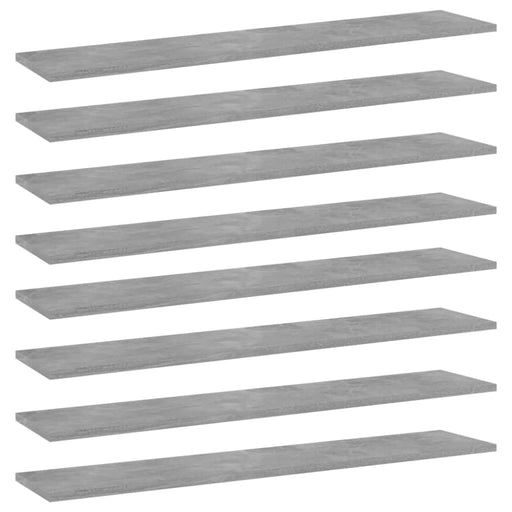 Bookshelf Boards 8 Pcs Concrete Grey 100x20x1.5 Cm