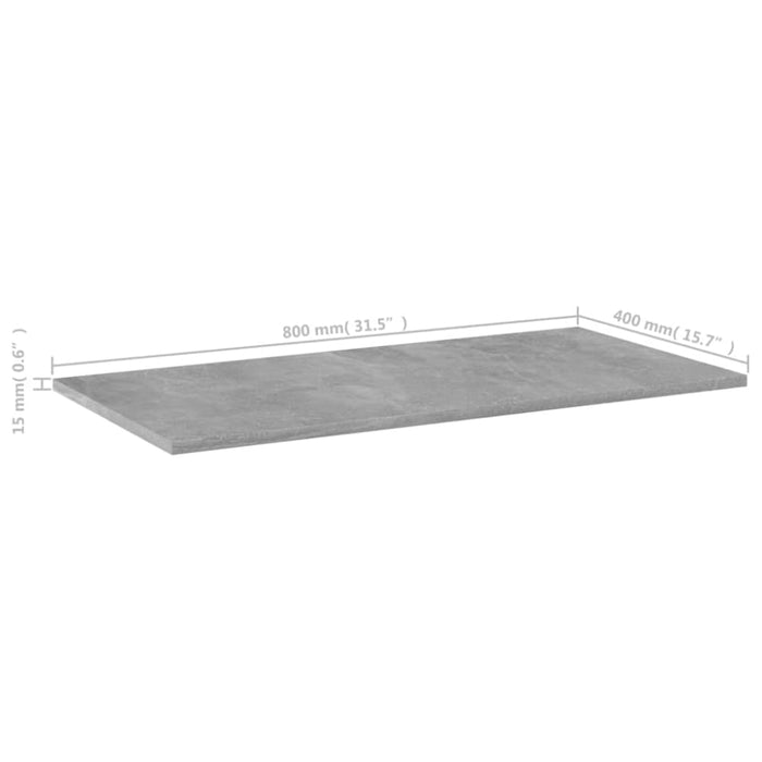 Bookshelf Boards 8 Pcs Concrete Grey Chipboard Nbpttk