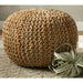 Braided Ottoman Jute Pouffe Footstool Hand Knitted