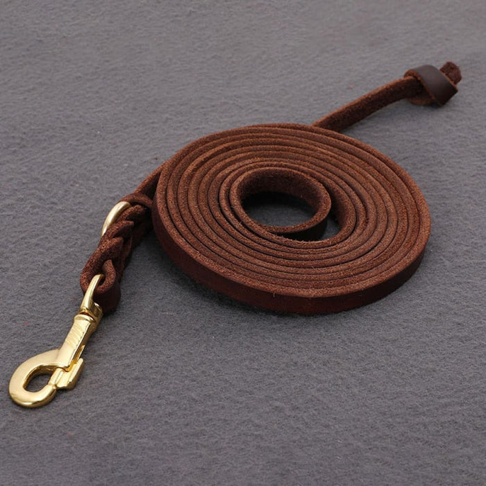 3m Braided Real Leather Dog Leash