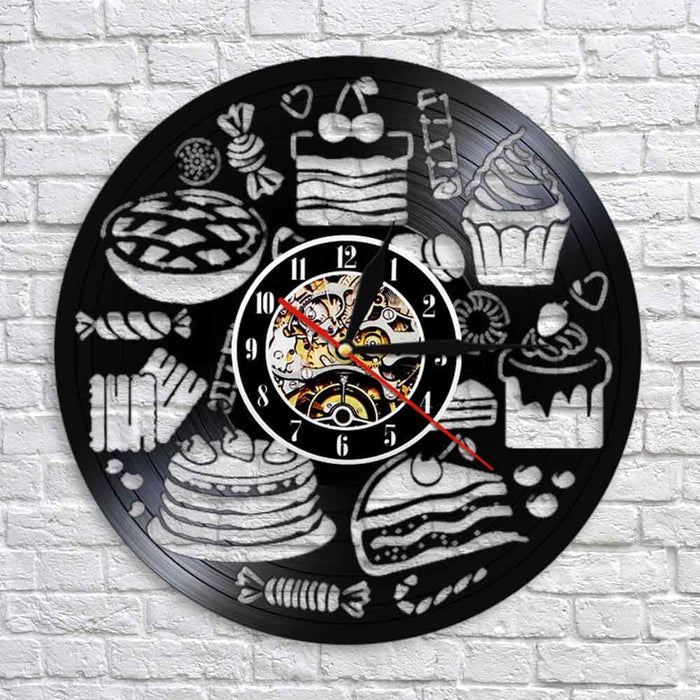 Bread Sweets Cupcake Wall Art Clock Bakery Sign Pastry