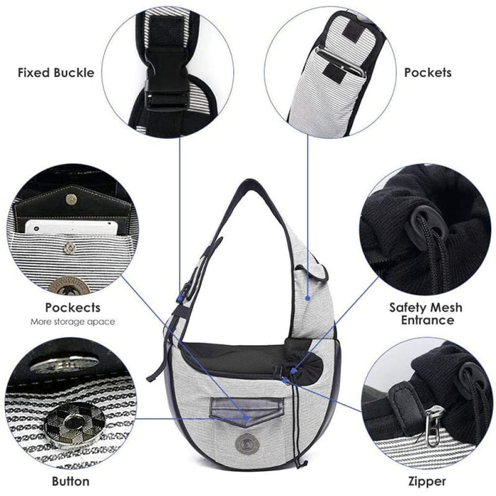 Breathable Adjustable Padded Shoulder Strap Dog Carrier