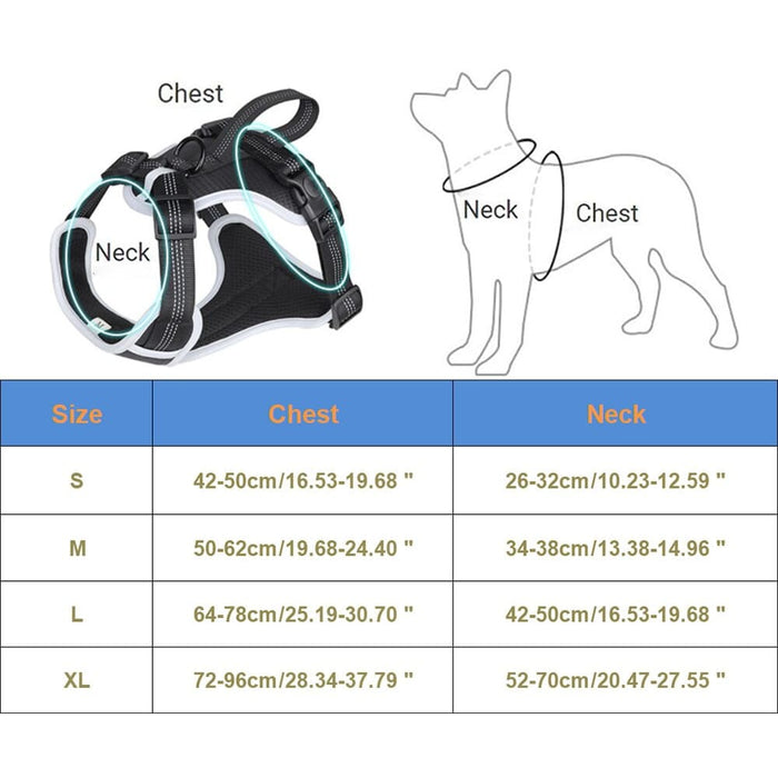 Breathable Mesh Reflective & Adjustable Dog Harness