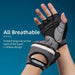 Breathable Sbr Shockproof Fingerless Moto Gloves