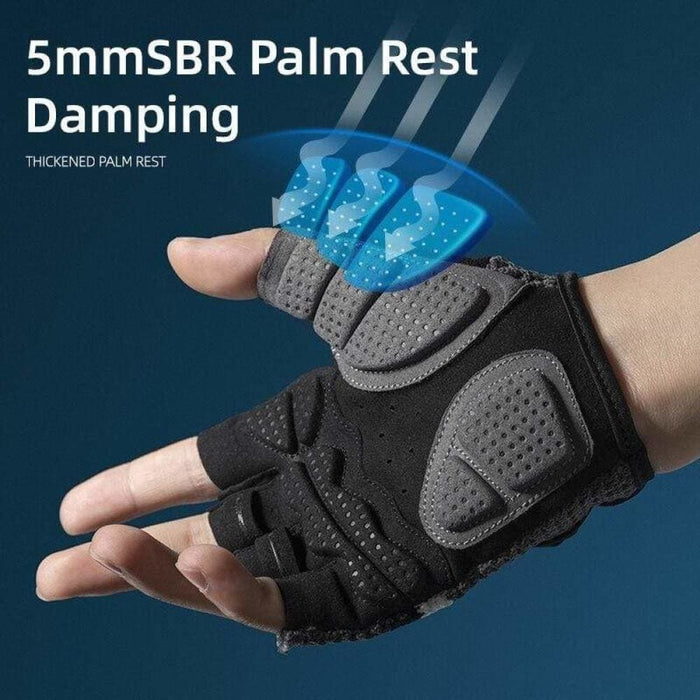 Breathable Sbr Shockproof Fingerless Moto Gloves