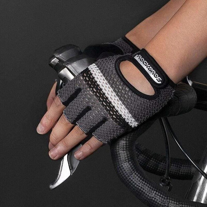 Breathable Sbr Shockproof Fingerless Moto Gloves