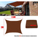 Brown 300d Waterproof Oxford Square Rectangle Sun Shade