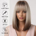 Brown Blonde Ombre Short Bob Wig With Bangs