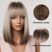 Brown Blonde Ombre Short Bob Wig With Bangs