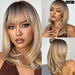 Brown Blonde Ombre Short Bob Wig With Bangs