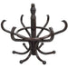 Brown Coat Rack With Stand Wooden Hat And 12 Hooks Hanger