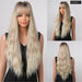 Brown Mixed Blonde Synthetic Wavy Wig With Bang