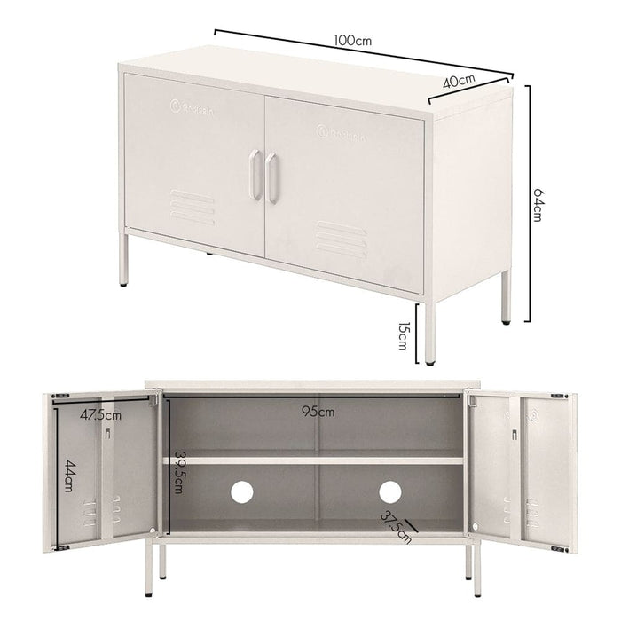 Buffet Sideboard Locker Metal Storage Cabinet - Base White