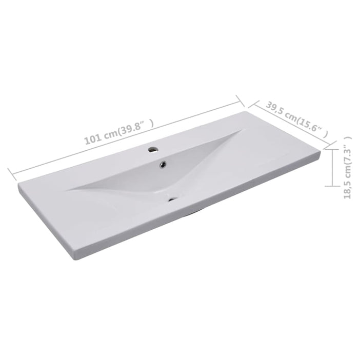 Built-in Basin 101x39.5x18.5 Cm Ceramic White Oapbla