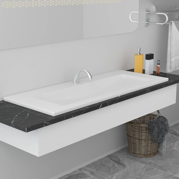 Built-in Basin 101x39.5x18.5 Cm Ceramic White Oapbla