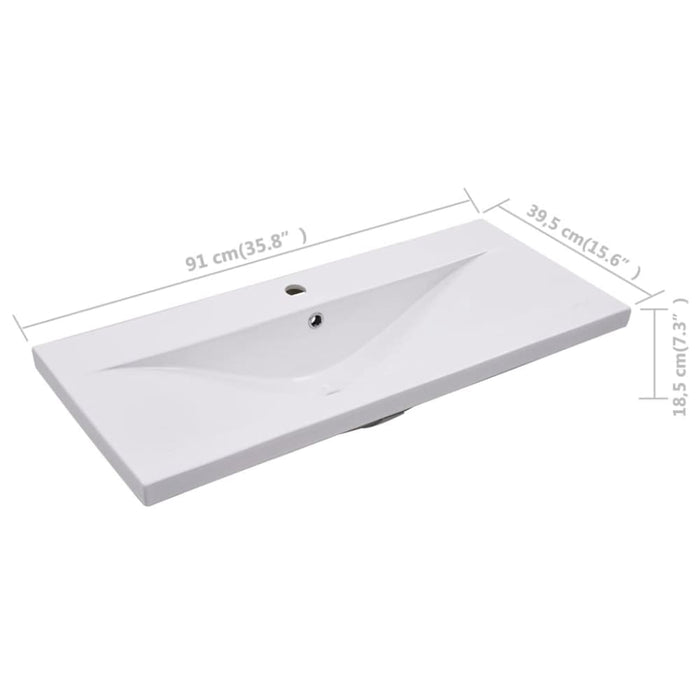 Built-in Basin 91x39.5x18.5 Cm Ceramic White Oapblt