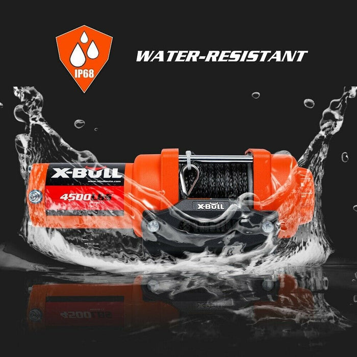 X-bull Electric Winch 12v Synthetic Rope 4500lbs Wireless