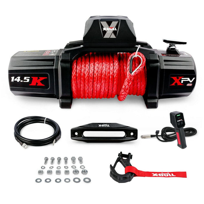 X-bull Electric Winch 12v Synthetic Rope Wireless 14500lb