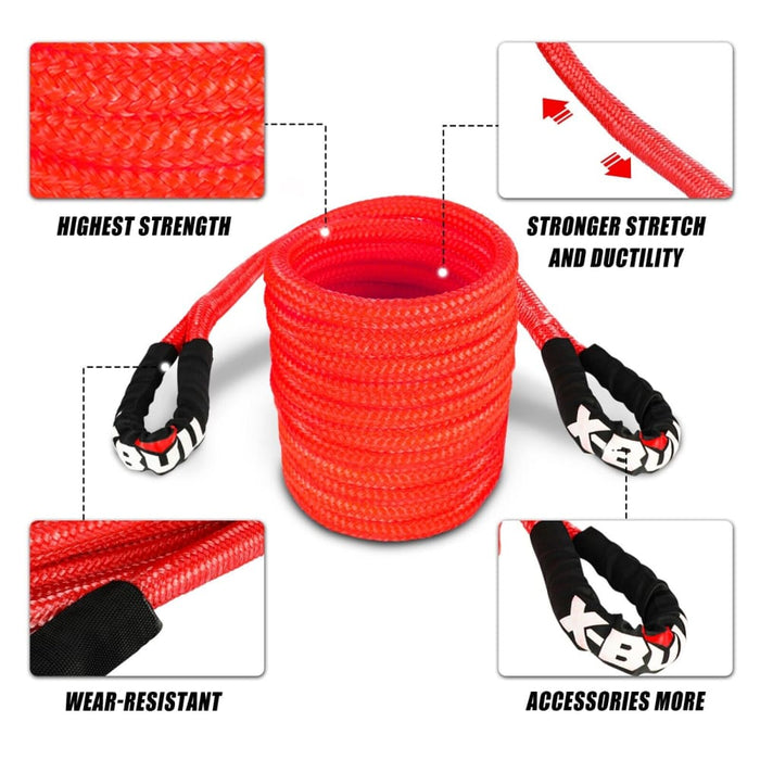 X-bull Kinetic Rope 22mm x 9m Snatch Strap Recovery Kit