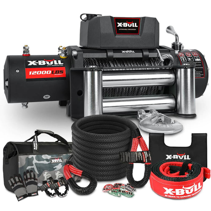 X-bull 4wd Recovery Kit Kinetic Rope With 12000lbs Electric