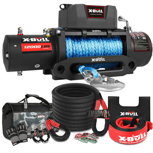 X-bull 4wd Recovery Kit Kinetic Rope With Winch 12000lbs