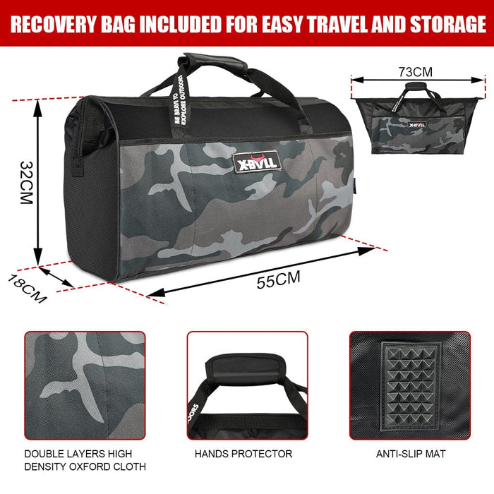 X-bull Recovery Kit 4x4 Off-road Kinetic Rope Snatch Strap