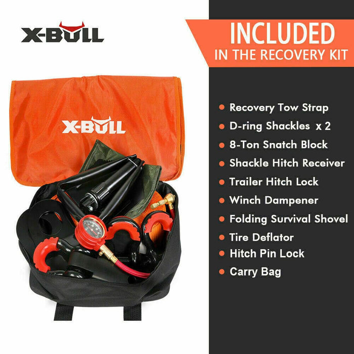 X-bull Winch Recovery Kit 11pcs 4wd 4x4 Pack Off Road