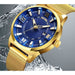 Business Men Luxury Golden Steel Mesh Band Quartz