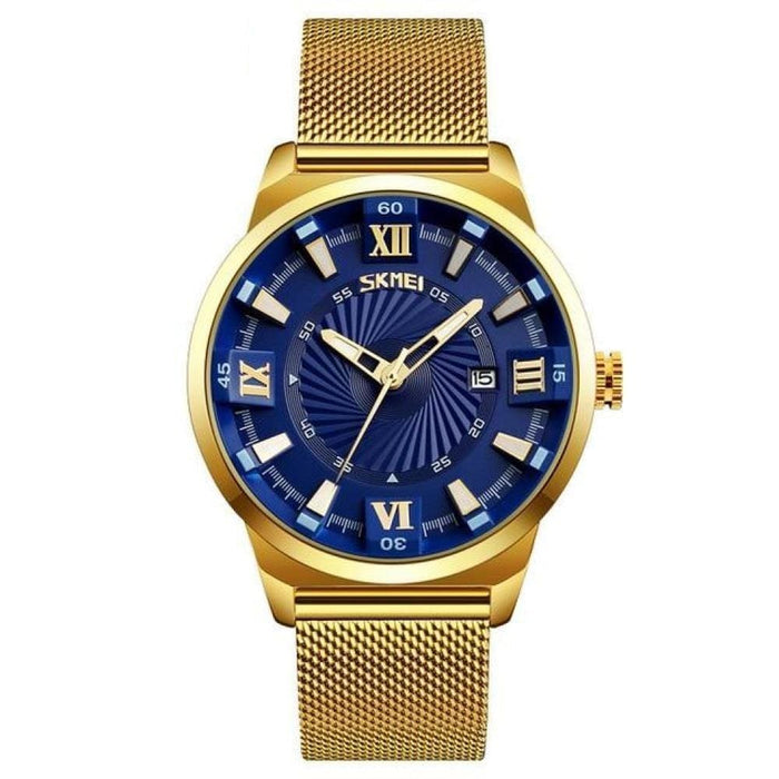 Business Men Luxury Golden Steel Mesh Band Quartz