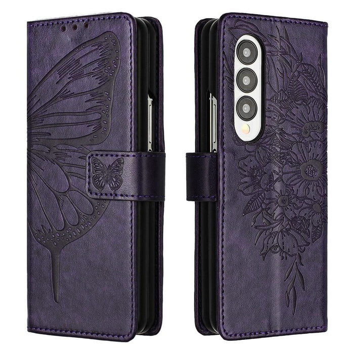 Butterfly Embossed Leather Phone Case For Samsung Galaxy z