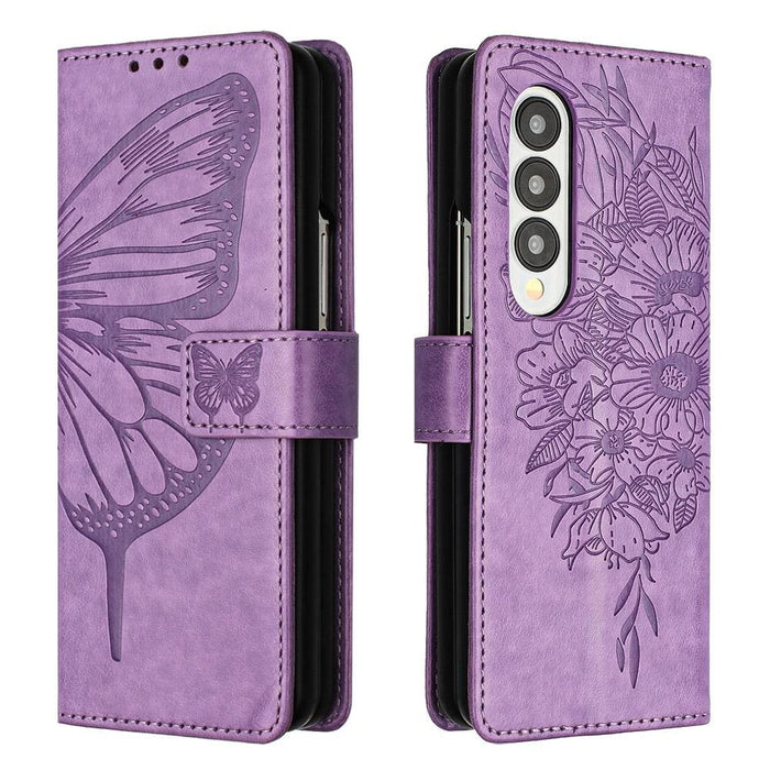 Butterfly Embossed Leather Phone Case For Samsung Galaxy z